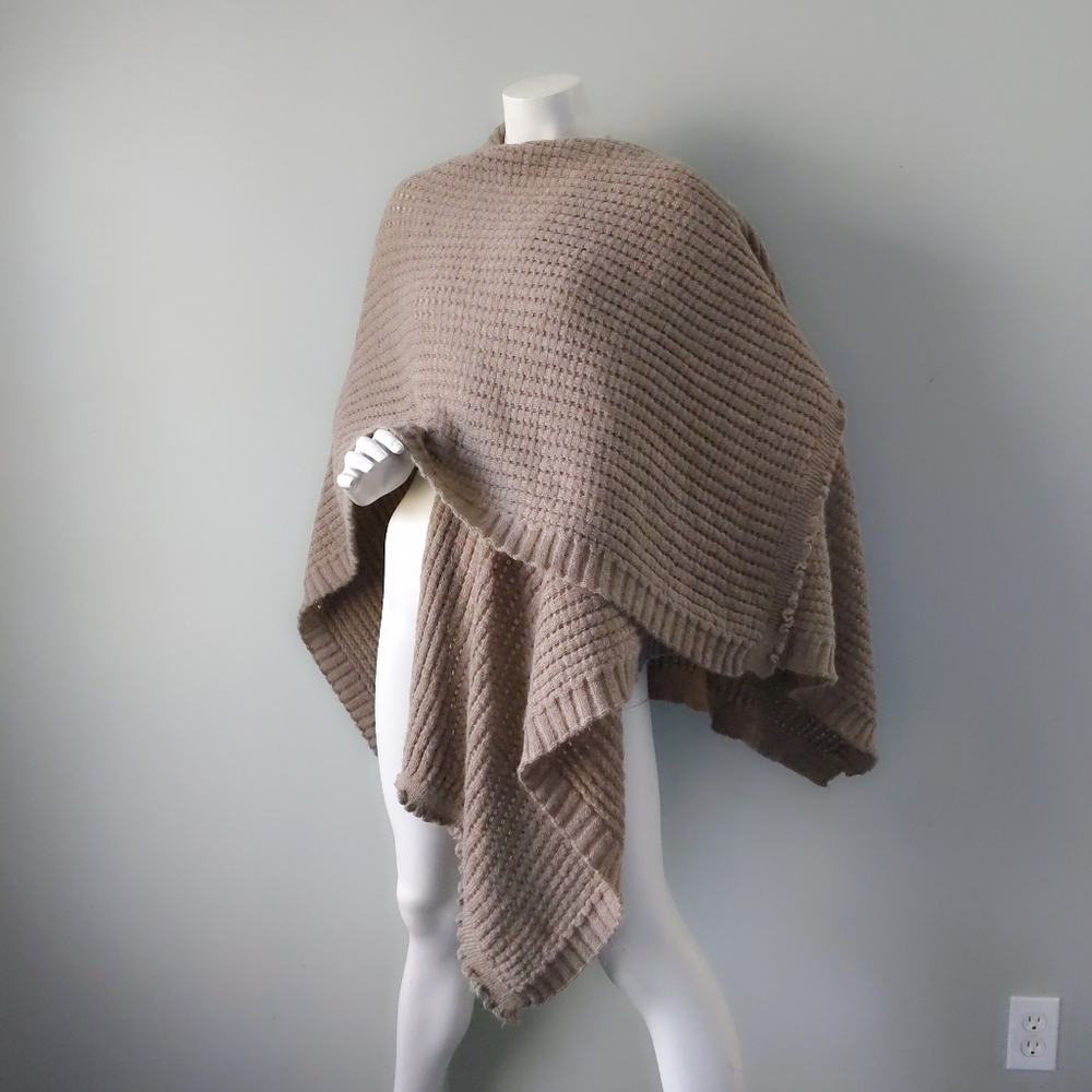 Fratelli Talli Mohair Wool Mushroom Knit Wrap Cape